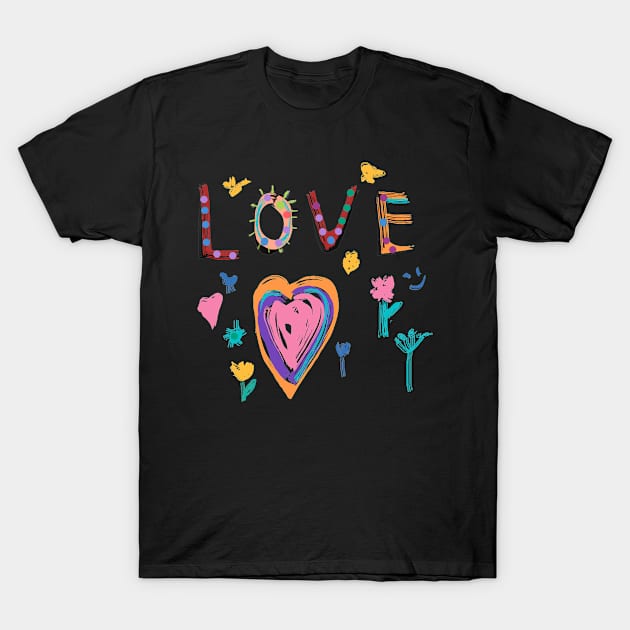 love typography T-Shirt by GreenRabbit